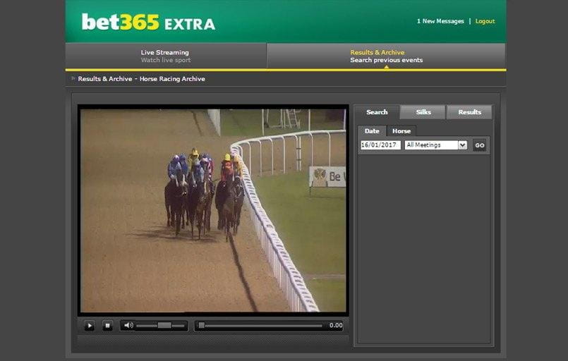 a view of a live horse racing stream at bet365