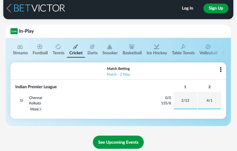 in-play betting at BetVictor