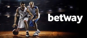 Two basketball players fighting for the ball overlayed by Betway logo