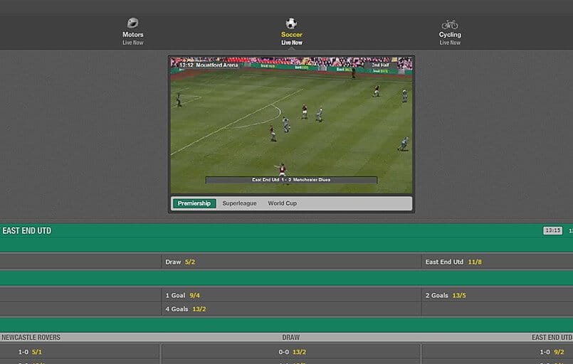 virtual football betting at bet365