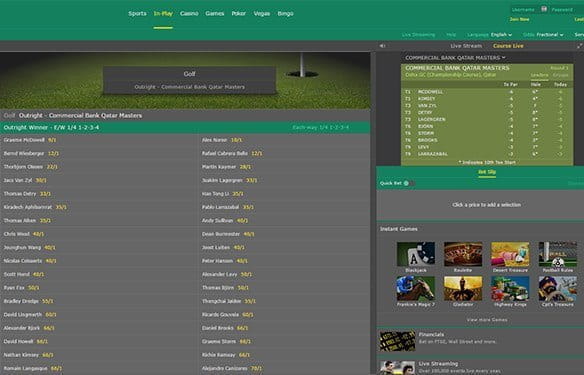 the live betting arena at bet365