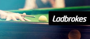The cue ball overlayed by ladbrokes logo