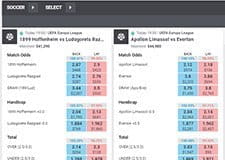The Matchbook football page, displaying all the latest soccer markets