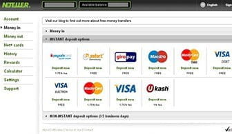 The bank card registration form to attach your bank card to your Neteller credentials