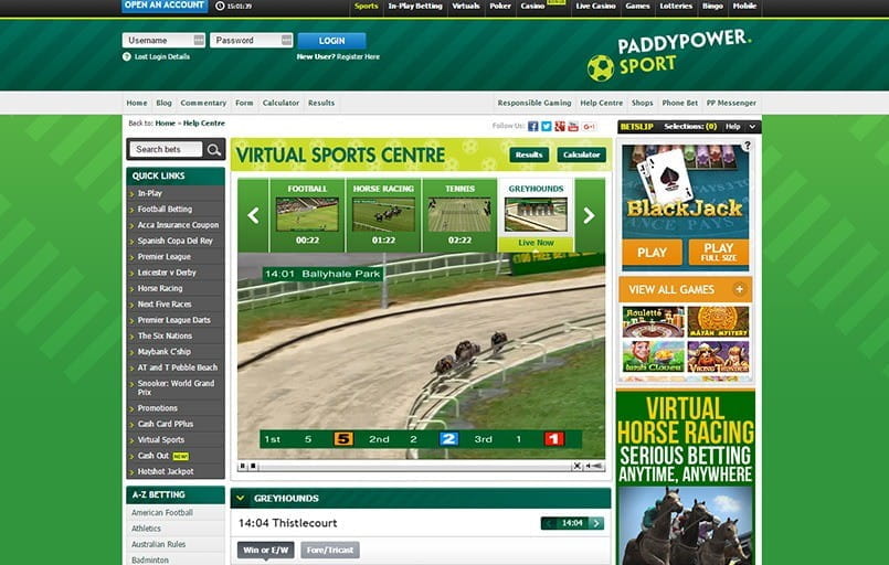 virtual greyhound betting at paddy power