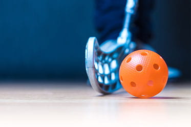 A bandy stick and ball.