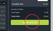 Confirm in Betslip at Betboro