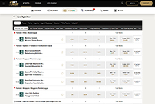 The BetMGM Sports in-play section