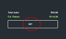 Betstar Placing bet