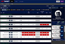 The BetTarget live betting platform.