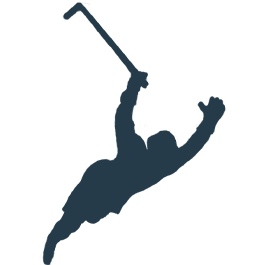 Bobby Orr silhouette diving forward