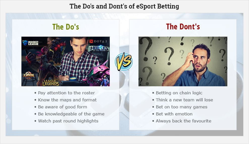 Do's and don'ts of e-sports betting