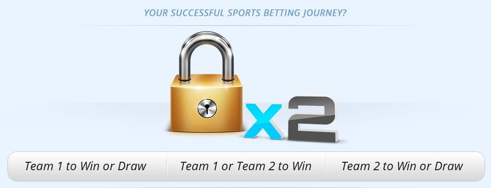 A padlock with a times two symbol next to it on top of the different double result betting options