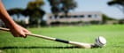 A close-up of a field hockey stick