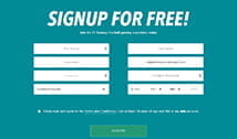 A page showing the personal details that must be filled in to obtain a fantasy football account