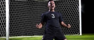 A football player sliding