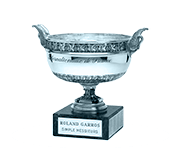 An award-style emblem showing the French Open champions trophy