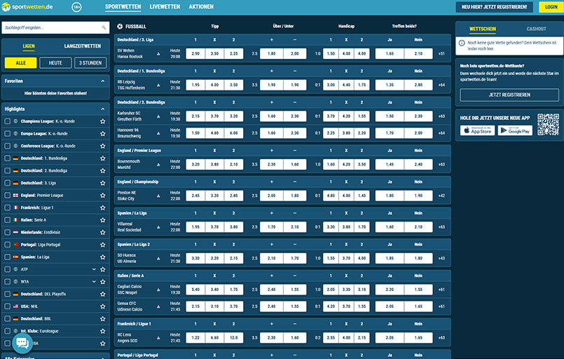 sportwetten.de Homepage