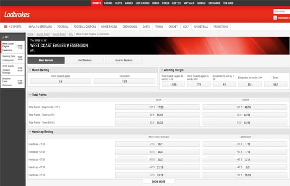 In-play betting at Ladbrokes