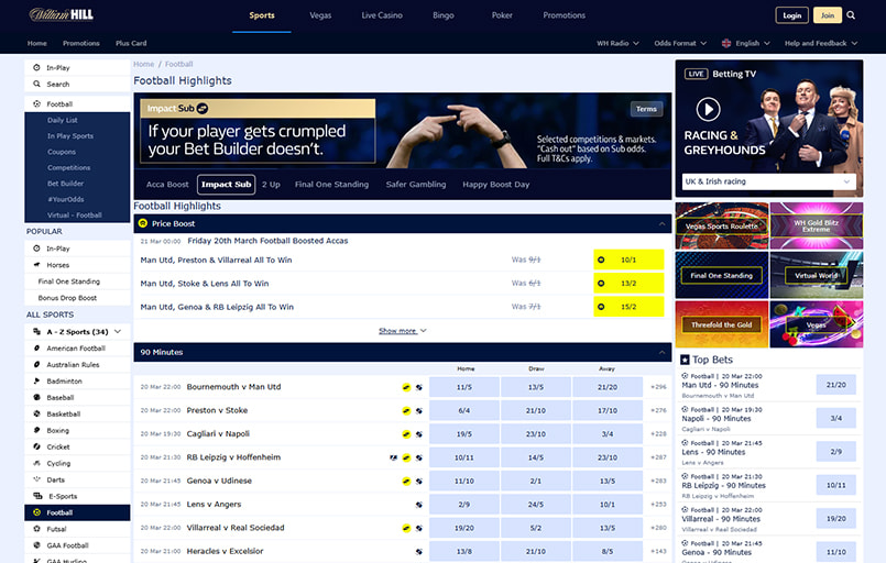 William Hill homepage