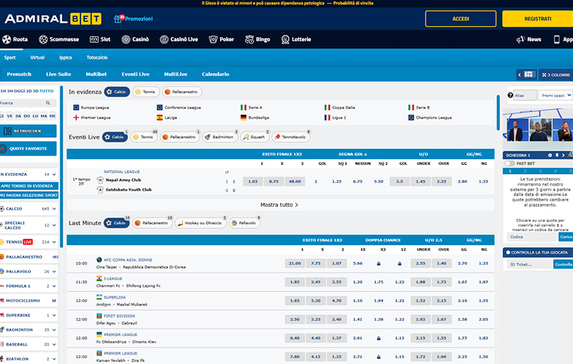 AdmiralYes pagina principale