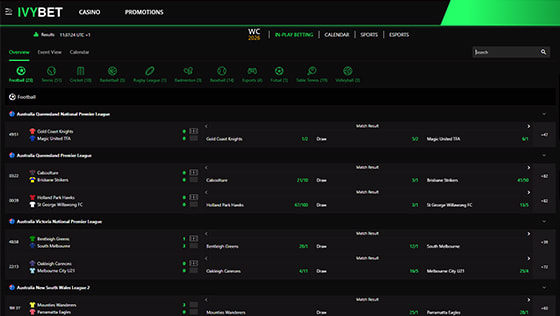 IvyBet in-play betting