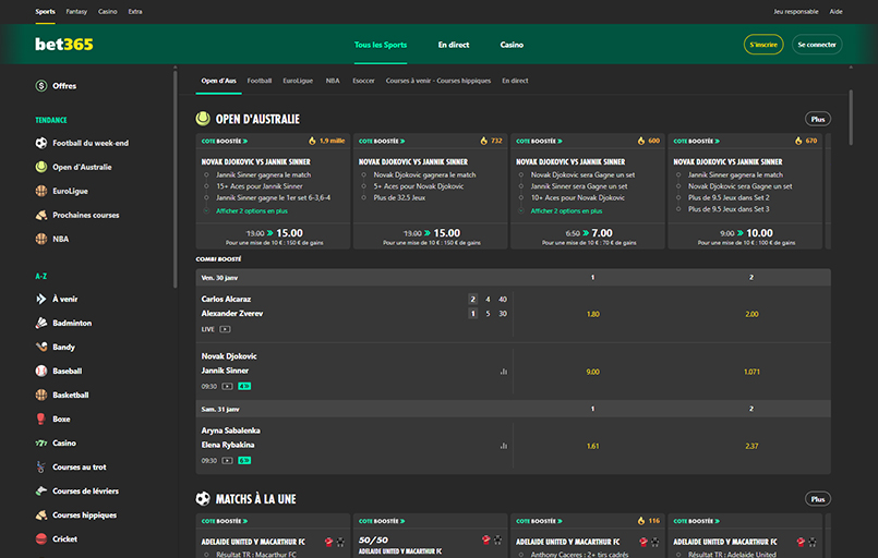 Bet365 homepage