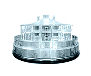 An award-style emblem showing the masters champions trophy