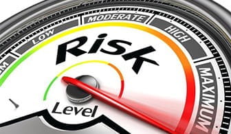 A risk counter with its gauage pointing high