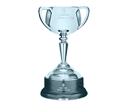 An award-style emblem showing the Melbourne Cup
