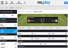 The in-play betting platform at mr.play