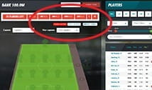 Picking the team and selecting the players at FantasyBet