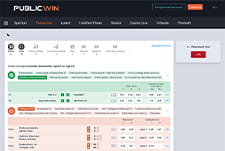 The Layout of PublicWin's Live Betting Page