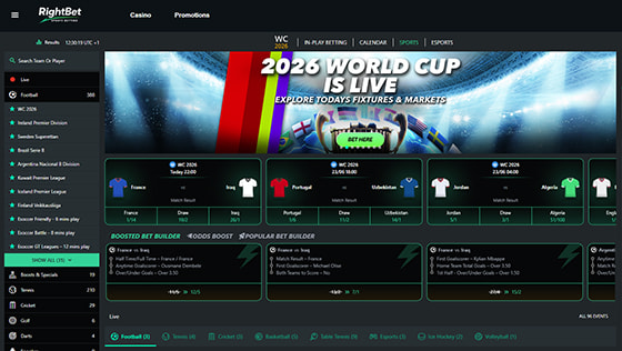 The RightBet homepage