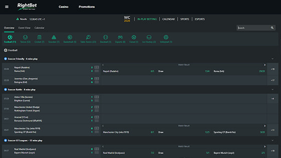 RightBet in-play betting