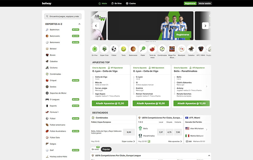 Betway página principal