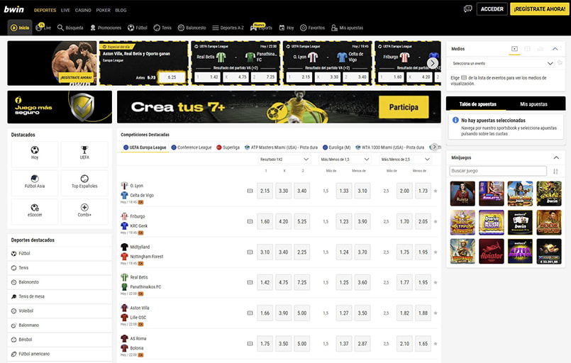 bwin página principal