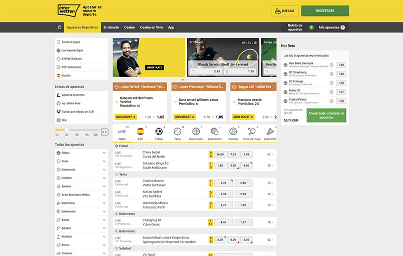 Interwetten página principal