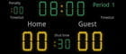 A water polo scoreboard