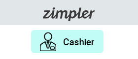 Choosing Zimpler from the cashier menu.