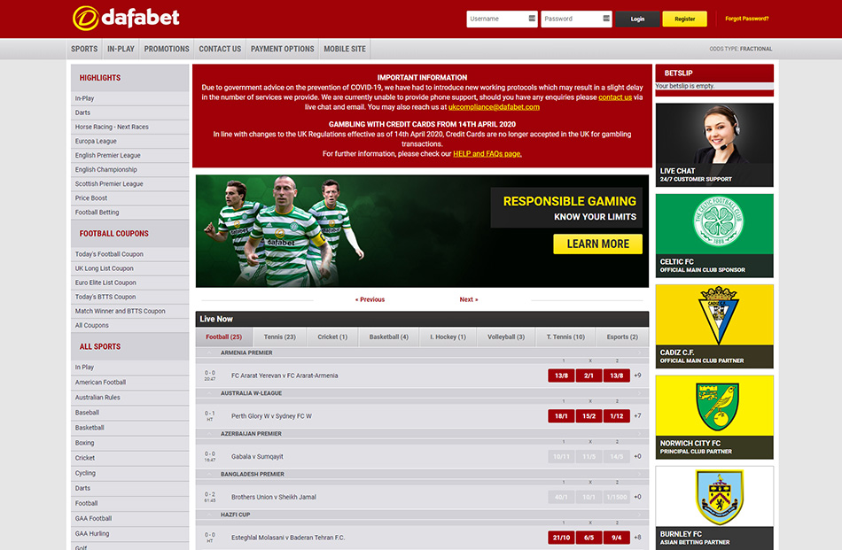 Dafabet Review – Leading Betting Site with Great Odds for UK Punters