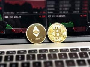 Ethereum and Bitcoin coins