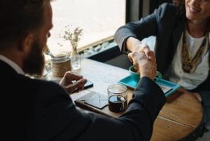 A business deal being completed