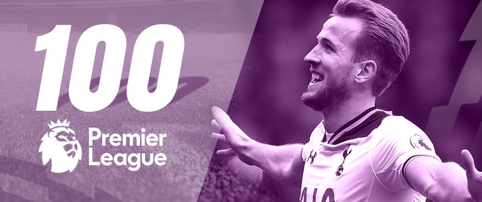 Harry Kane celebrating 100 goals scored