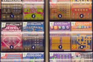 scratchcards on display