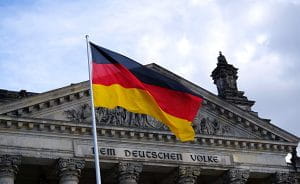 German Bundestag and flag