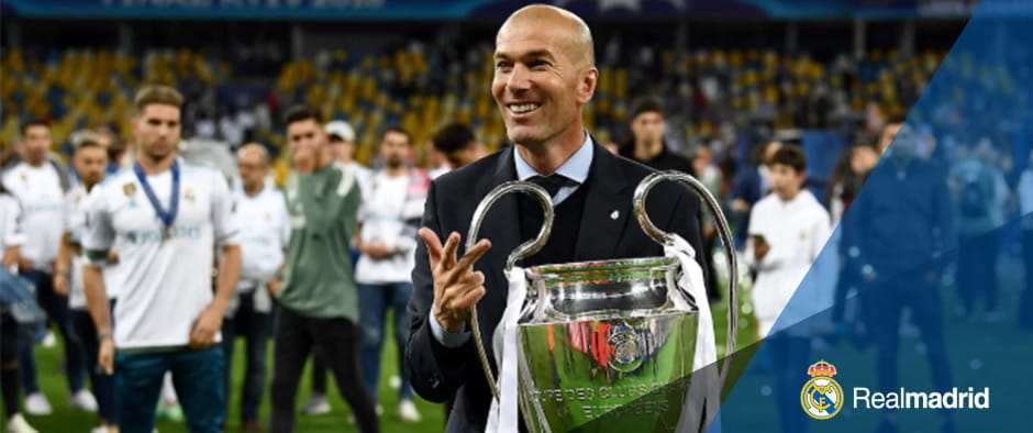 Zidane with the Champions League trophy
