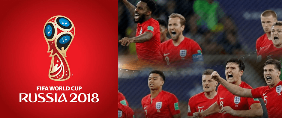 England player celebrating after beating Colombia