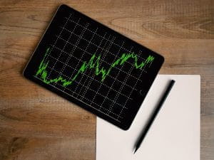 iPad with graph