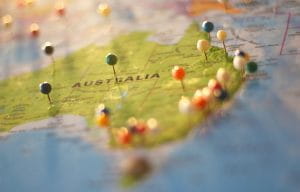 Australia on a map